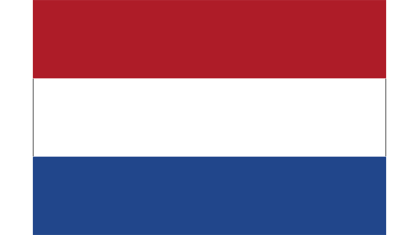 Vlag van Nederland - in kleur op transparante achtergrond - 600 * 337 pixels 
